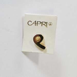 Capri Deadstock NWT Gold Vermeil on Sterling Silver Stamped 6 P Lapel Pin Brooch